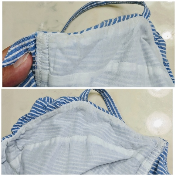 American Eagle Blue White Striped Open Back Dress - Picture 6 of 7